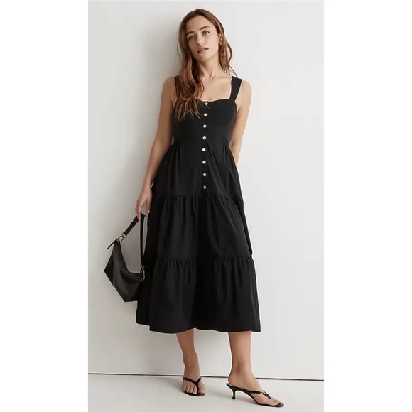 Madewell Dresses & Skirts - Madewell Button-Front Tiered Midi Dress Size 2 NWT